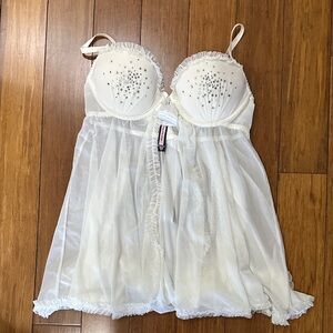 Victoria's Secret Ivory Embellished Chemise